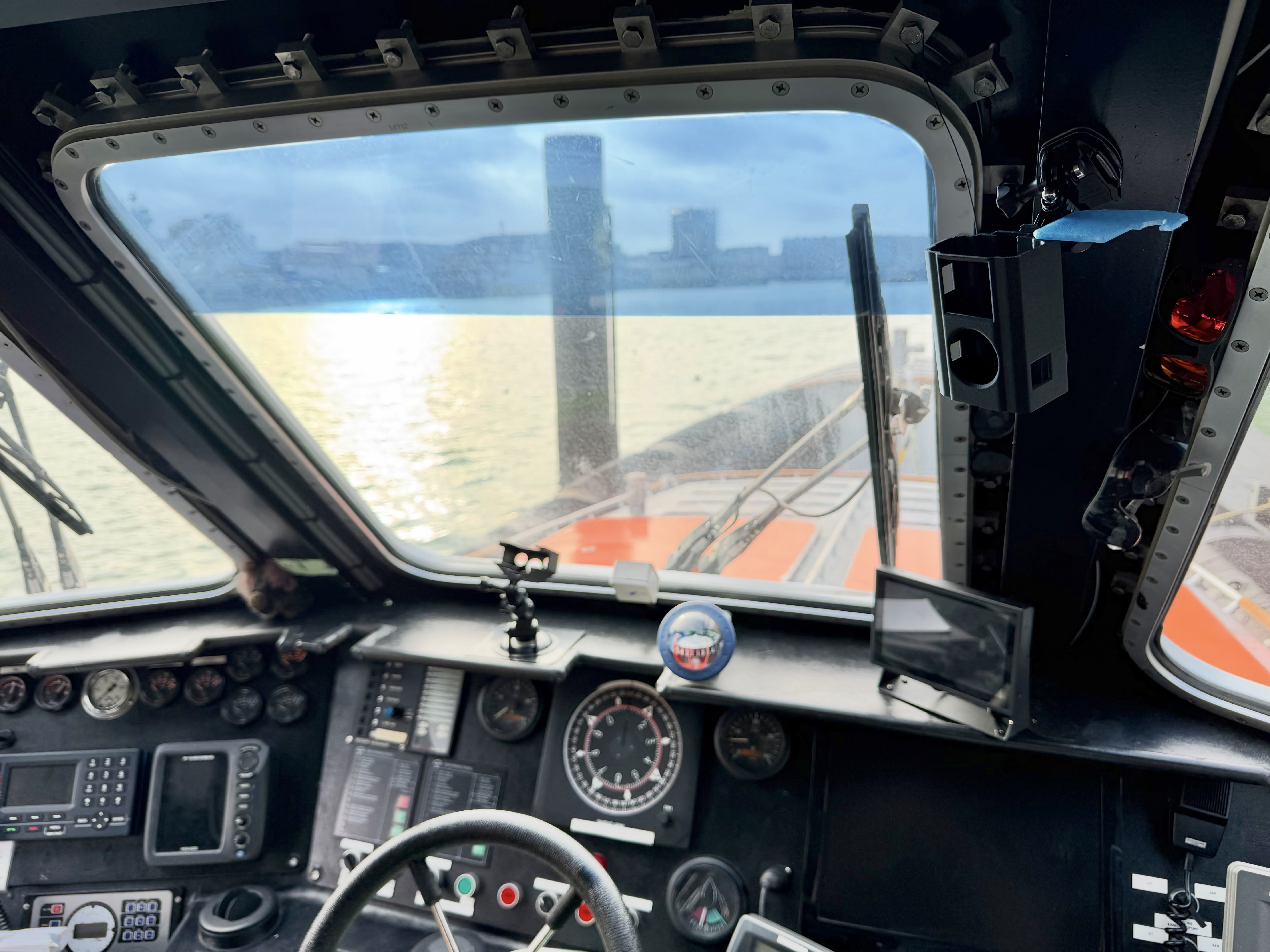 One of the bodycam mounts on a KNRM boat